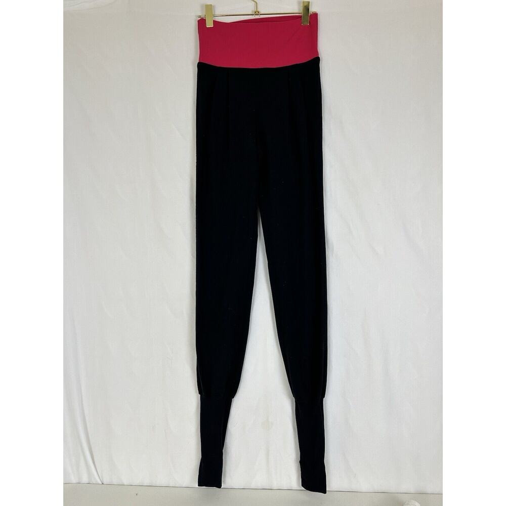 Lululemon Size 4 Black Pink Stir Up‎ Leggings Roll Waist Jogger Harem Women's